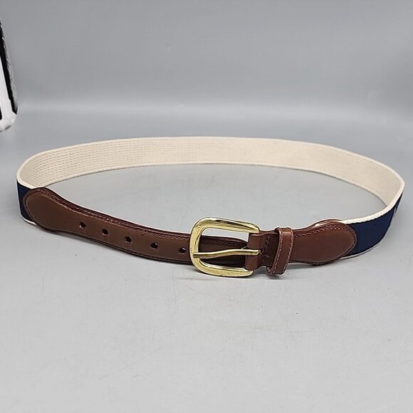 Vintage Canterbury Men's 32" Canvas Solid Brass Buckle Leather Golf Belt PGA - Picture 2 of 7